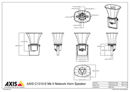 AXIS C1310-E from Axis Communications - dimension diagram showing mounting measurements (view 2)