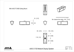 AXIS C1720 from Axis Communications - dimension diagram showing mounting measurements (view 2)