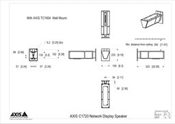 AXIS C1720 from Axis Communications - dimension diagram showing mounting measurements (view 3)