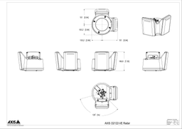 AXIS D2122-VE from Axis Communications - dimension diagram showing mounting measurements (view 3)