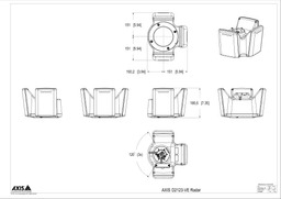 AXIS D2123-VE from Axis Communications - dimension diagram showing mounting measurements (view 3)