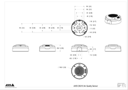 AXIS D6310 from Axis Communications - dimension diagram showing mounting measurements (view 4)