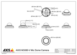 AXIS M3086-V from Axis Communications - dimension diagram showing mounting measurements (view 3)