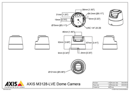 AXIS M3128-LVE from Axis Communications - dimension diagram showing mounting measurements (view 2)