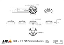 AXIS M4318-PLR from Axis Communications - dimension diagram showing mounting measurements (view 2)