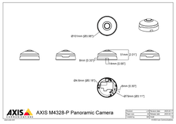 AXIS M4328-P from Axis Communications - dimension diagram showing mounting measurements (view 2)