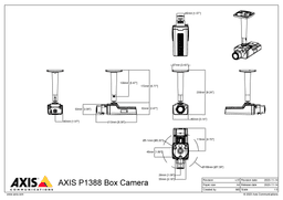 AXIS P1388 from Axis Communications - dimension diagram showing mounting measurements (view 2)