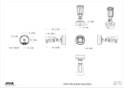 AXIS P1485-LE from Axis Communications - dimension diagram showing mounting measurements (view 4)