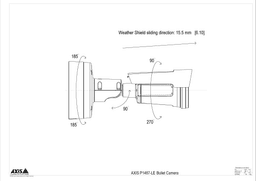 AXIS P1487-LE from Axis Communications - dimension diagram showing mounting measurements (view 3)
