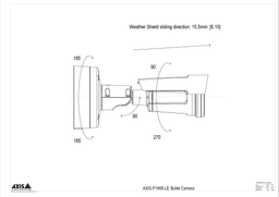 AXIS P1488-LE from Axis Communications - dimension diagram showing mounting measurements (view 3)