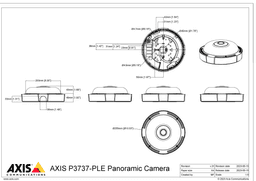 AXIS P3737-PLE from Axis Communications - dimension diagram showing mounting measurements (view 3)