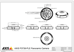 AXIS P3738-PLE from Axis Communications - dimension diagram showing mounting measurements (view 3)