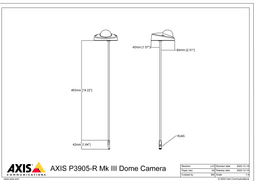 AXIS P3905-R from Axis Communications - dimension diagram showing mounting measurements (view 2)