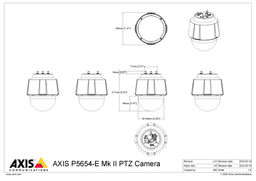 AXIS P5654-E from Axis Communications - dimension diagram showing mounting measurements (view 2)