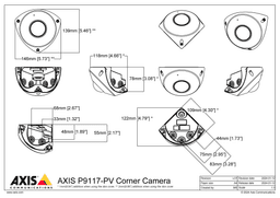 AXIS P9117-PV from Axis Communications - dimension diagram showing mounting measurements (view 3)