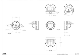 AXIS Q3548-LVE from Axis Communications - dimension diagram showing mounting measurements (view 4)