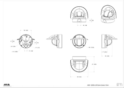 AXIS Q3556-LVE from Axis Communications - dimension diagram showing mounting measurements (view 5)