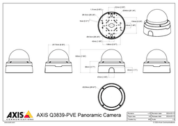 AXIS Q3839-PVE from Axis Communications - dimension diagram showing mounting measurements (view 2)