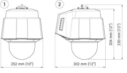 AXIS Q6042-C from Axis Communications - dimension diagram showing mounting measurements (view 2)