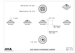 AXIS Q6300-E from Axis Communications - dimension diagram showing mounting measurements (view 3)