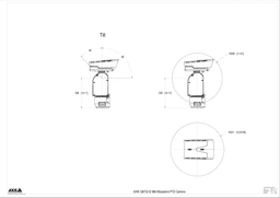 AXIS Q8752-E from Axis Communications - dimension diagram showing mounting measurements (view 3)