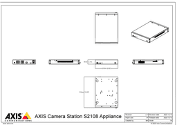 AXIS S2108 from Axis Communications - dimension diagram showing mounting measurements (view 2)