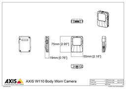 AXIS W110 from Axis Communications - dimension diagram showing mounting measurements (view 2)