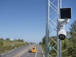 AXIS D2210-VE from AXIS COMMUNICATIONS - and AXIS P1465-LE on overpass over highway