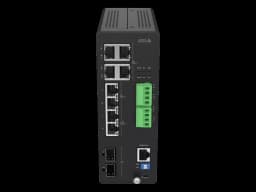AXIS D8208-R from AXIS COMMUNICATIONS - Industrial PoE++ Switch, viewed from its front