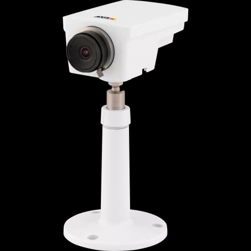 AXIS M1104 from AXIS COMMUNICATIONS - IP Camera is a compact and affordable HDTV camera. The product is viewed from its left angle.