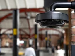 AXIS P3738-PLE from AXIS COMMUNICATIONS - mounted at trainstation