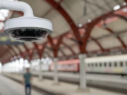 AXIS P3737-PLE from AXIS COMMUNICATIONS - mounted at trainstation