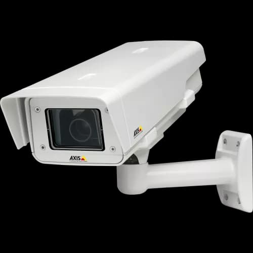 AXIS P1344-E from AXIS COMMUNICATIONS - – robust fixed day and night camera with superb HDT quality for outdoor surveillance. Shown from the left.