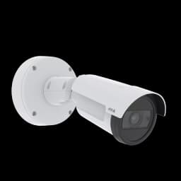 AXIS P1465-LE from AXIS COMMUNICATIONS - Bullet Camera white with the AXIS LOGO viewed from its right