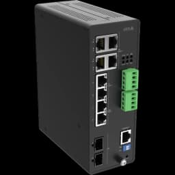AXIS D8208-R from AXIS COMMUNICATIONS - Industrial PoE++ Switch, viewed from its right angle
