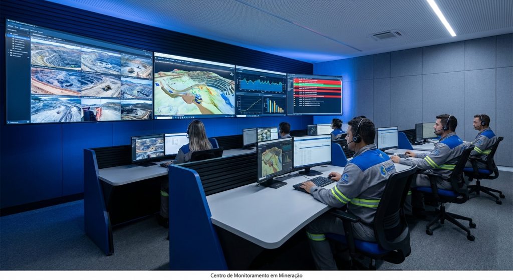 central de monitoramento em mineradora